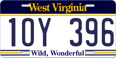 WV license plate 1OY396