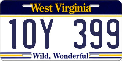 WV license plate 1OY399