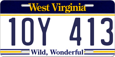 WV license plate 1OY413