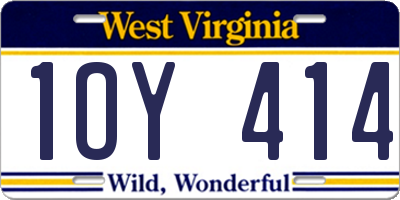 WV license plate 1OY414