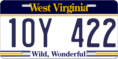 WV license plate 1OY422