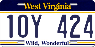 WV license plate 1OY424