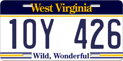 WV license plate 1OY426