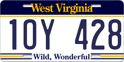 WV license plate 1OY428