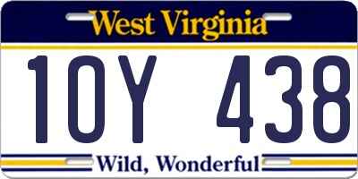 WV license plate 1OY438