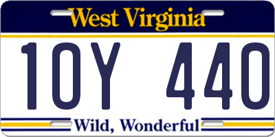 WV license plate 1OY440