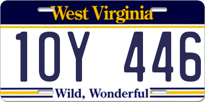 WV license plate 1OY446