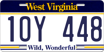 WV license plate 1OY448