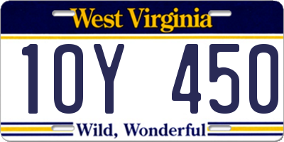 WV license plate 1OY450
