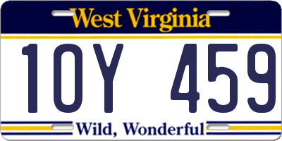 WV license plate 1OY459