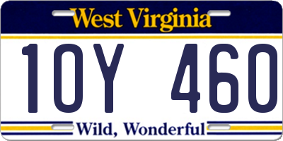 WV license plate 1OY460
