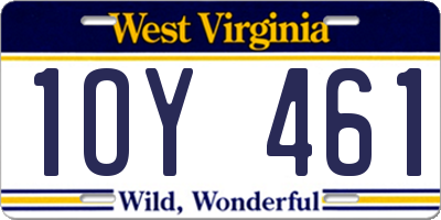 WV license plate 1OY461