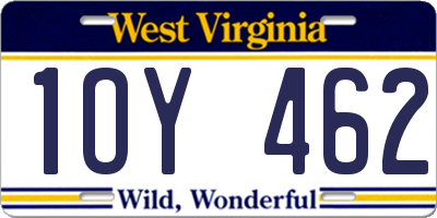 WV license plate 1OY462