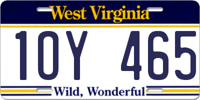 WV license plate 1OY465