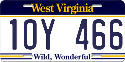 WV license plate 1OY466