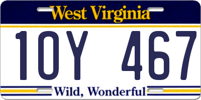 WV license plate 1OY467