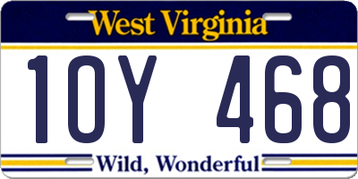 WV license plate 1OY468