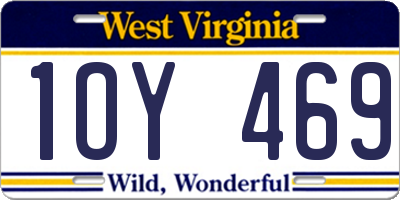 WV license plate 1OY469