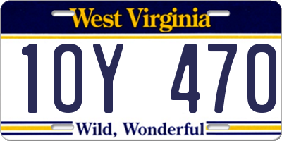 WV license plate 1OY470
