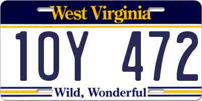WV license plate 1OY472