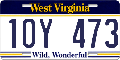 WV license plate 1OY473