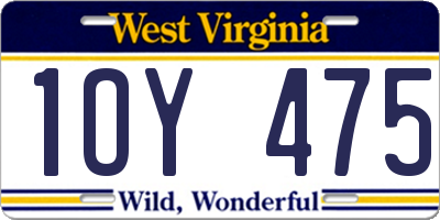 WV license plate 1OY475