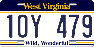 WV license plate 1OY479