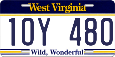 WV license plate 1OY480