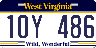 WV license plate 1OY486