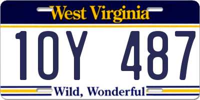 WV license plate 1OY487