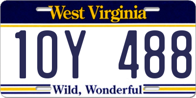 WV license plate 1OY488