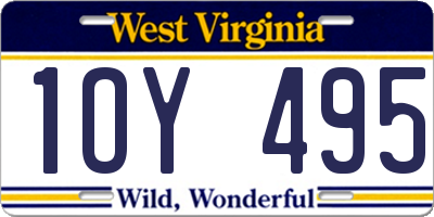WV license plate 1OY495
