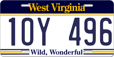 WV license plate 1OY496