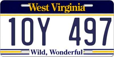 WV license plate 1OY497