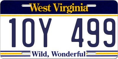 WV license plate 1OY499