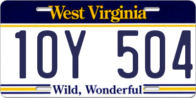 WV license plate 1OY504