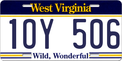 WV license plate 1OY506
