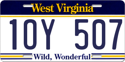 WV license plate 1OY507