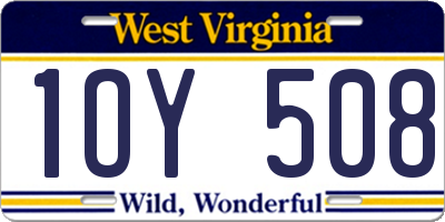 WV license plate 1OY508