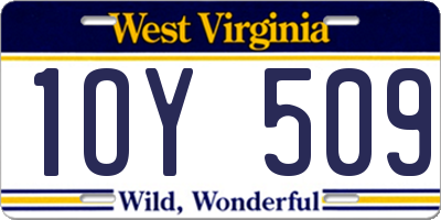 WV license plate 1OY509
