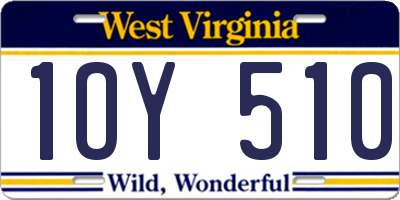 WV license plate 1OY510