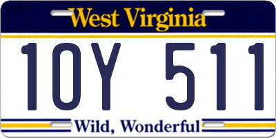 WV license plate 1OY511