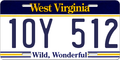 WV license plate 1OY512