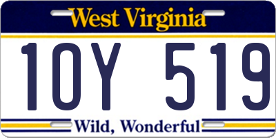 WV license plate 1OY519