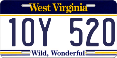 WV license plate 1OY520