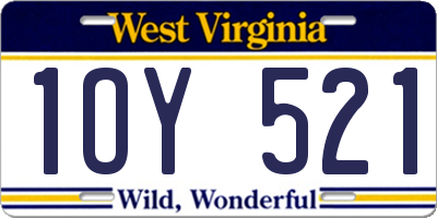 WV license plate 1OY521