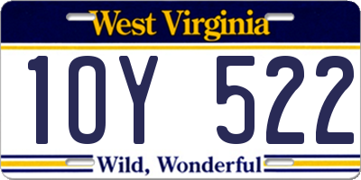 WV license plate 1OY522