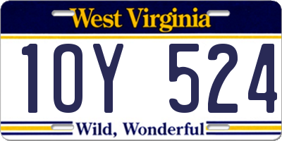 WV license plate 1OY524