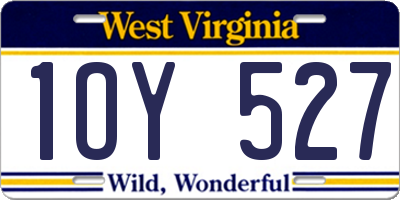 WV license plate 1OY527