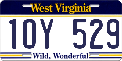 WV license plate 1OY529